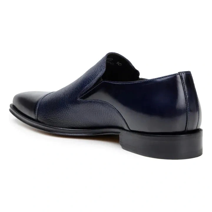 Belvedere Andreo: Edle italienische Hirschleder-Schuhe für Herren in Marineblau. Stil pur.